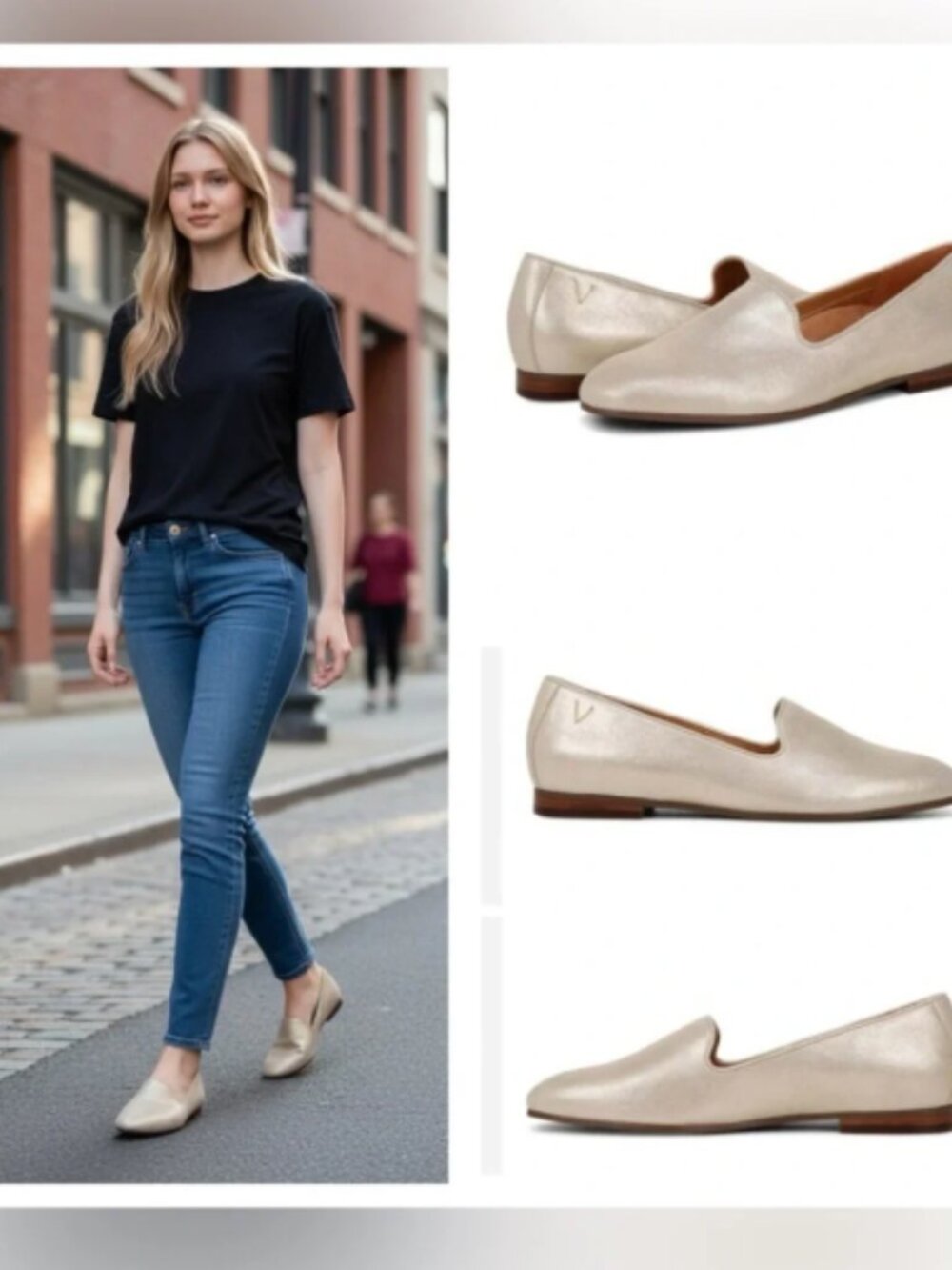 Vionic Willa in Gold slip on flats loafer size 6.5 - Picture 1 of 8